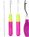 5 Pieces Different Size Latch Hook Set, Latch Hook Crochet Needle, Crochet Hook with Latch, Dreadlocks Crochet Hook Set, Latch Hook Crochet Needle, Bent Latch Hook for Carpet Making