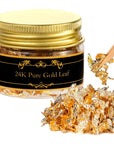 Edible Genuine Gold Leaf Flakes with Tweezers - 30Mg 24K Gold Leaf Decorative Dishes, Genuine Gold Flakes for Cakes, Cooking & Beauty Decorative