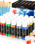 Acrylic Paint Set with 4 Brushes, 52 Colors (59Ml, 2Oz) Art Craft Paints for Artists Kids Students Beginners & Painters, Canvas Halloween Pumpkin Ceramic Wood Rock Painting Art Supplies Kit