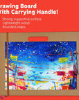 Drawing Board - 13 X 17 Sketch Boards with Handle for Drafting Art - Portable Wooden Clipboard for Class or Studio Fit in Artists Tote