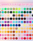 Clay Bead Bracelet Making Kit, 18000Pcs 150 Colors Flat Polymer Clay Beads Heishi Beads for Jewelry Making with Preppy Beads Letter Beads Charm Space Beads and Elastic Strings