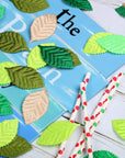 150 Pieces Fake Fabric Leaves Mixed Artificial Leaves for Scrapbook, Craft Project, Wedding, Party Decoration (Green Series)