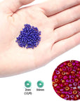 42000Pcs 2Mm Glass Seed Beads 12/0 Small Tiny Beads Kit with 150Pcs Alphabet Letter Beads Pendants Charms Jump Ring Elastic String for DIY Bracelets Necklace Jewelry Making Supplies