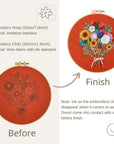 Embroidery Kit for Adults Beginners, 4 Pack Cross Stitch Kits Include Cloth with Floral and Butterfly Patterns, 4 Embroidery Hoops, Color Threads and Instructions for Sewing Beginners