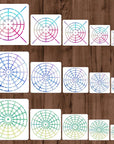 15 Pieces Mandala Dot Painting Tool Stencils Set, 8/12/16 Segment 3/4/5/6/8 Inches Reusable Mandala Stencil Template for Rock Wood Canvas DIY Painting Art Projects