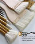 Pottery Brushes for Glazing,15 Pcs Ceramic Brushes Set with Storage Box Wool Bamboon Hake Brushes for Pottery Acrylic Watercolor
