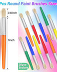 30Pcs Paint Brushes, round Paint Brushes for Kids Classroom Toddlers Paint Brush Set for Touch up Preschool Daycare Washable Acrylic Paint Pumpkin Painting