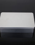 1 Pack 8.5 by 5.3 by 1.9 Inch Silver Rectangular Empty Tin Box Containers, Gift, Jewelery and Storage Tin Kit, Home Organizer