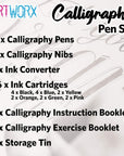 Calligraphy Pens Set - Introductory Caligraphy Writing & Hand Lettering Kit - Includes Instructions, Guide Book and Practice Book - Calligraphy Set for Beginners