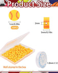 100 Pcs Baseball Beads for Jewelry Making, Sports Polymer Clay Beads Bulk with Box, 10Mm Baseball Softball Beads Charms,Sports Ball Spacer Beads for DIY Crafts Bracelet Yellow