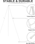 Display Easel Stand for Wedding Sign & Poster 63'' Portable Art Easel for Floor Adjustable Metal Easel White