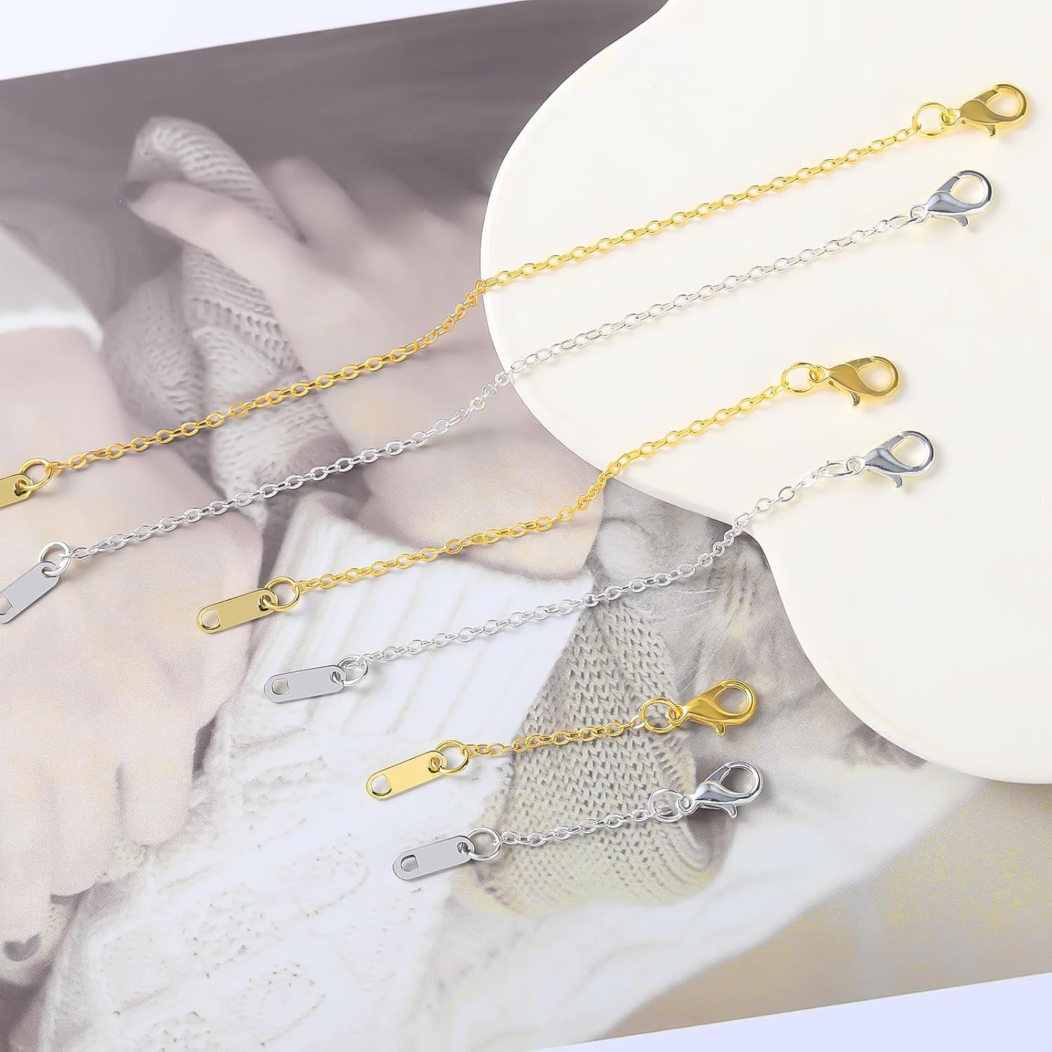 30Pcs Gold Plated and Silver Plated Necklace Extender for 2'', 4'', 6'' Necklace Extender Set for Necklaces, Bracelets, Women'S Jewelry Making Respectively