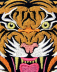the Roaring Bengal Striped Tiger Embroidered Badge Iron on Sew on Patch