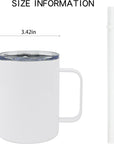 6 Pack 12 Oz Sublimation Tumblers with Handle Coffee Blanks, with Lid and Straw Cups Blank Bulk, Straight Skinny Insulated Cup Stainless Steel Water Bottle for Craft DIY…
