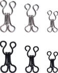 50 Set Sewing Hooks and Eyes Closure for Bra and Clothing, 3 Sizes (Silver and Black)