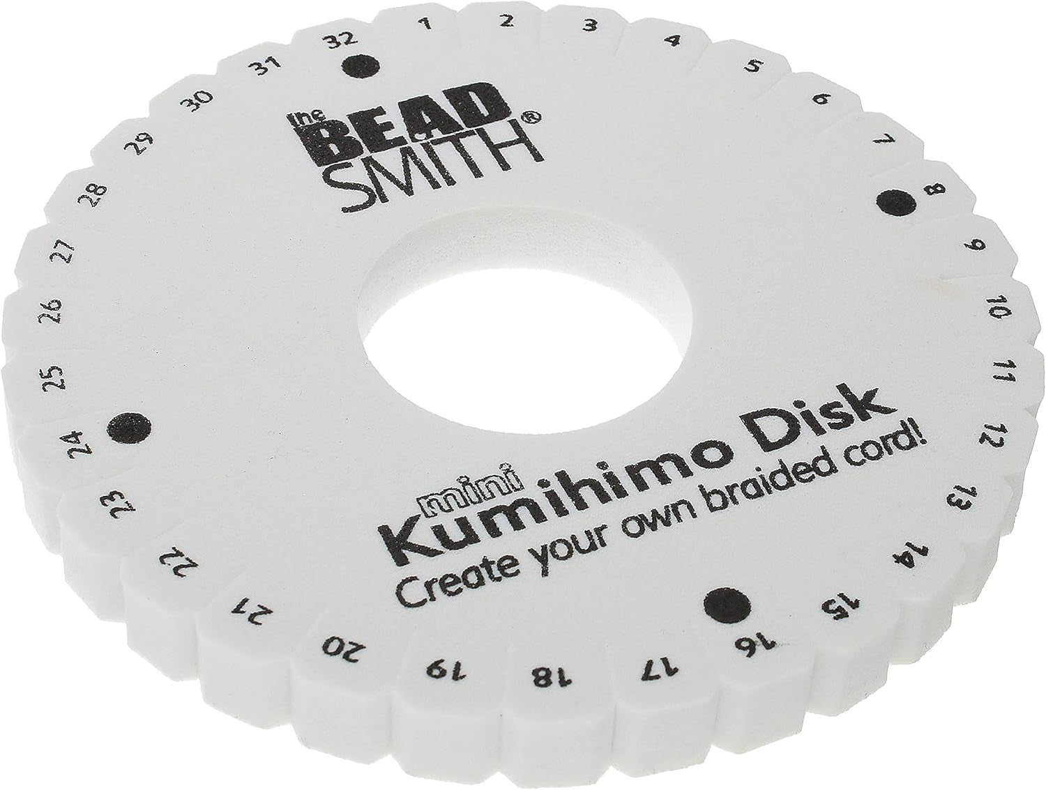 round Kumihimo Disk, 4.25 Inch Diameter, 3/8” Thick Dense Foam, Jewelry Tools for Braiding, 1 Disks