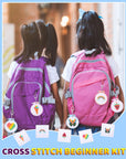 6 Pcs Cross Stitch Kits for Beginners for Kids 7-13, Kids Embroidery Kit Needlepoint Kit Arts and Crafts Kit with Instructions for Backpack Charms, Ornaments and Needle Craft
