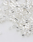 Crimp Beads for Jewelry Making - 500 Pcs Silver Plated Brass 2X2 Mm Crimping Beads, Cord End Caps Loose Stopper Beads, Tube Crimp End Beads for Earring Necklace Pendant DIY Jewelry Making