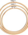 3 Pieces Embroidery Hoops 7/8/10 Inch,Round Bamboo Adjustable Frame Circle Ring Hoops for Embroidery,Cross Stitch,Ornament and Art Craft Sewing