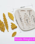 Tree Leaf Silicone Mold, Resin Mold Cake Fondant Silicone Mold Fondant Clay Mould Leaf Shape DIY Decorating Tool