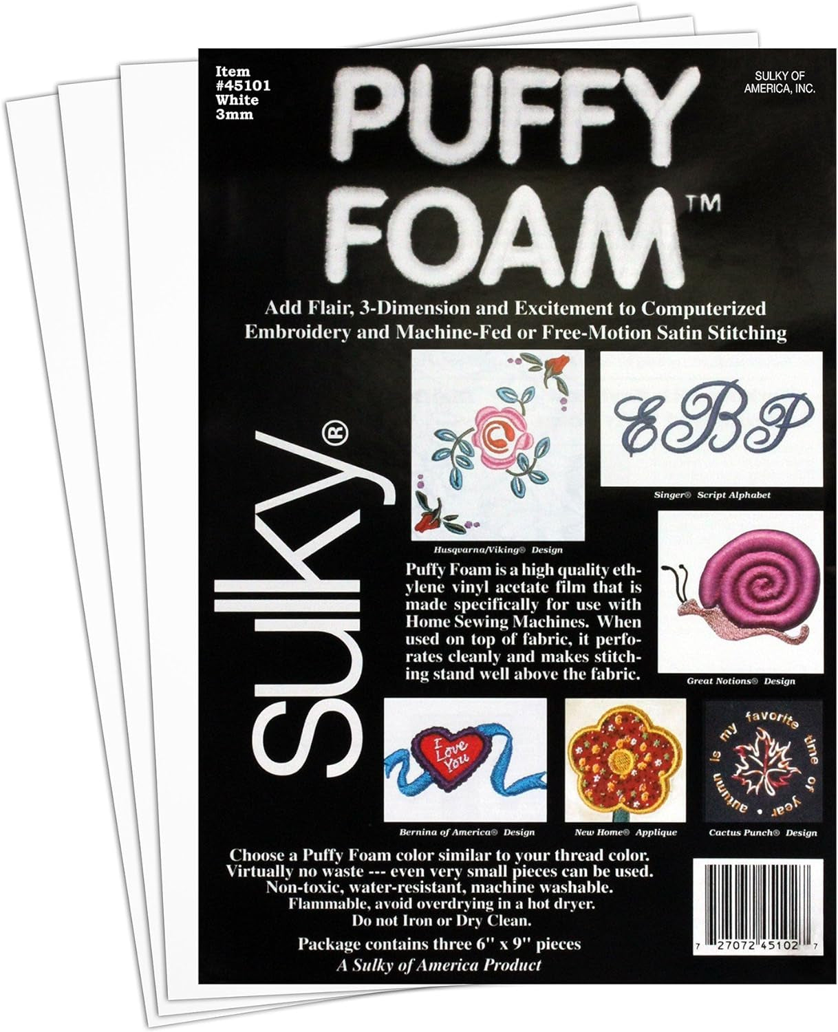 of America 3Mm Puffy Foam, 6" by 9", White