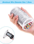540 Feet Aluminum Wire, Bendable Craft Metal Wire 18 Gauge Flexible Beading Wire for Wreath Making Jewelry Making Floral (Silver, 1Mm)