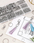 360Pcs Keychain Kit Silver Metal Keychain Clips Hooks with Key Rings Lobster Claw Clasps Keychain Accessories for Lanyard Bracelets Making Crafts