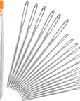 Large-Eye Needles Steel Yarn Knitting Needles Sewing Needles Darning Needle, 9 Pieces (Pointed)