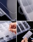 3 Pack 36 Grids Plastic Organizer Box Craft Storage with Adjustable Dividers, Bead Organizer Container Clear Storage Box for Fishing Tackles Crafts Jewelry Thread with 400Pcs Label Stickers