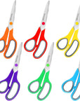 Scissors, 8" Scissors All Purpose Bulk Set of 6-Pack, Sharp Scissors for Office School Supplies Student Teacher Scissors Home Art Craft Sewing Fabric Scissor, Comfort Grip, Right/Left Handed