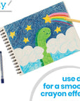 Twisty Stix, 12 Pack of Oil Pastel Crayons for Kids & Black Sketchbook, Twisting Oil Pastels for Kids Make Less Mess than Non Twistable Crayons or Paint Sticks, Great for Toddler Artists