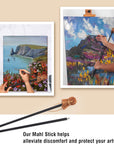 Mahl Stick for Steadying Painter Hand, 33 6/7 Inches in Length Aluminum Rod with Artificial Leather, Artists Painting Hand Rest Tool