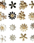 80 Pieces Flower Rhinestone Buttons Faux Pearl Buttons Flat Back for Jewelry Making Wedding Party Home Decoration DIY Craft Hair Accessory