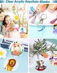 350Pcs Acrylic Keychain Blanks Clear Acrylic Keychain Blanks for Vinyl with 60 Pcs Acrylic Blanks, 60 Pcs Keychain Tassels, 170 Pcs Jump Rings and 60Pcs Keychain Rings for DIY Keychain Craft