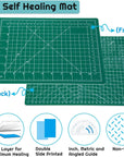 Self Healing Sewing Mat, Rotary Cutting Mat Double Sided 5-Ply Craft Cutting Board for Sewing Crafts Hobby Fabric Precision Scrapbooking Project 9Inch X 12Inch(A4)