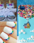 5400Pcs Multicolor Rhinestones 12 Mixed Color Hotfix Rhinestones Flatback Gemstones and Crystals for Halloween Costume Accessories, Crafts with Tweezers and 2 Picking Pens