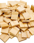 100 Pcs Wood Blank Letter Tiles, 0.8 X 0.7 Inch Unfinished Blank Wood Squares for DIY Craft, Decoration, Laser Engraving Carving