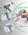 Full Size Hot Glue Gun, 120W&80W Glue Guns Dual Temp Large Industry Glue Gun, Corded Detachable Cord Use Stand-Up Base Anti-Drip Hot Melt Glue Gun with 12 Glue Sticks for Art DIY Craft Repair