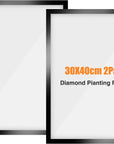 2Pack Diamond Painting Frames, Frames for 12X16In/30X40Cm Diamond Art Canvas, Magnetic Diamond Painting Frame Self-Adhesive, Diamond Art Frames for Wall Window Door (Black)