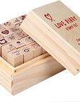Pack of 25 Pcs Small Heart Shape Wooden Rubber Stamps with Box for DIY Craft Card and Photo Album (Red)