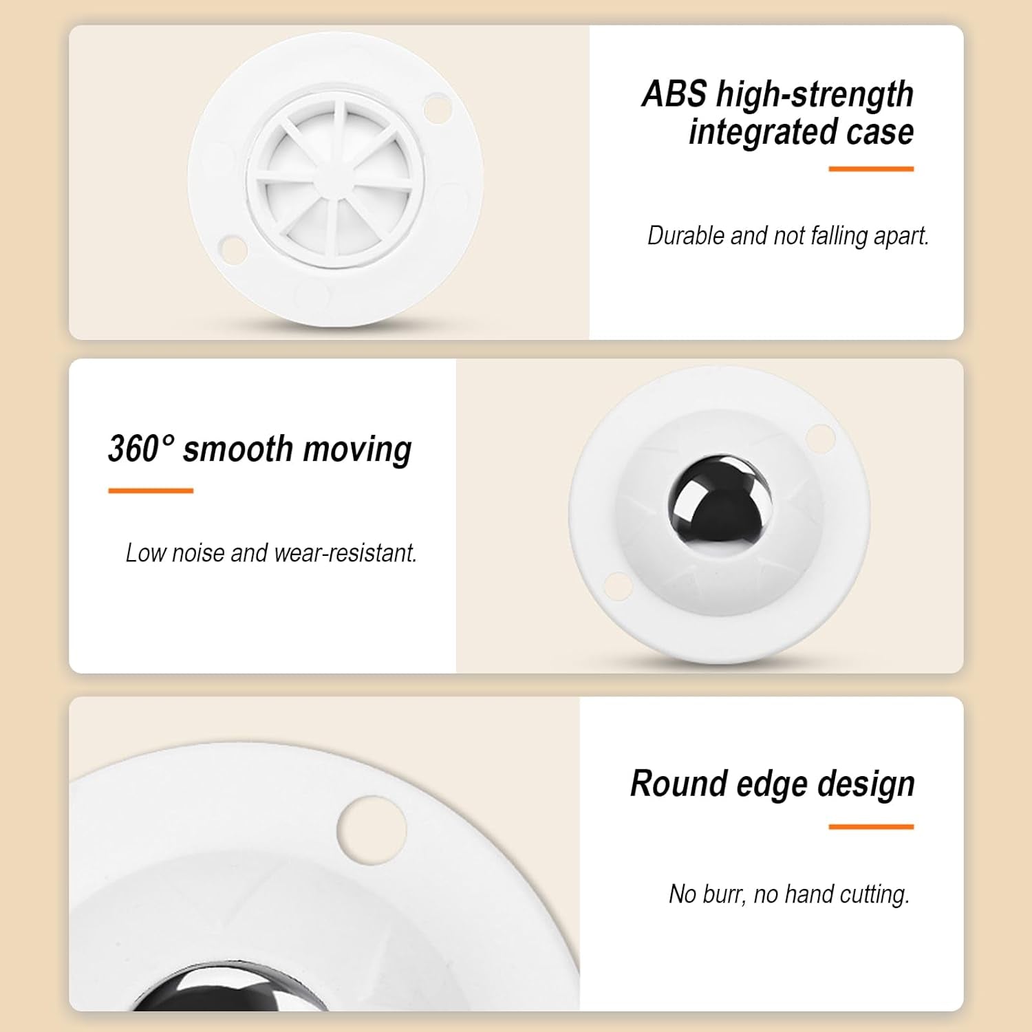 Self Adhesive Caster Wheels for Cricut, 360° Swivel Wheels Universal for Cricut Maker/Explore Air Machines & Furniture & Appliances, 220 LBS Load Capacity Stainless Sticky Pulley, Set of 4