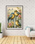 Bird Diamond Painting Kits for Adults Flower,5D DIY Full Drill round Diamond Art Gems Vertical Perfect for Home Wall Decor 12X16 Inch/30 * 40Cm