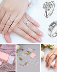 8 Pcs Ring Size Adjuster for Loose Rings, 28 Silver Polishing Cloths and 40 Small Plastic Bag, 4 Size Invisible Ring Sizers, Polishing Cloth and Mini Plastic Bags Set for Jewelry, Women and Men