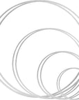 8 Pack Large Metal Floral Hoop Wreath Macrame Silver Hoop Rings(6 Inch8 Inch10 Inch 12 Inch) for Making Wedding Wreath Decor and DIY Dream Catcher Wall Hanging Crafts-Silver
