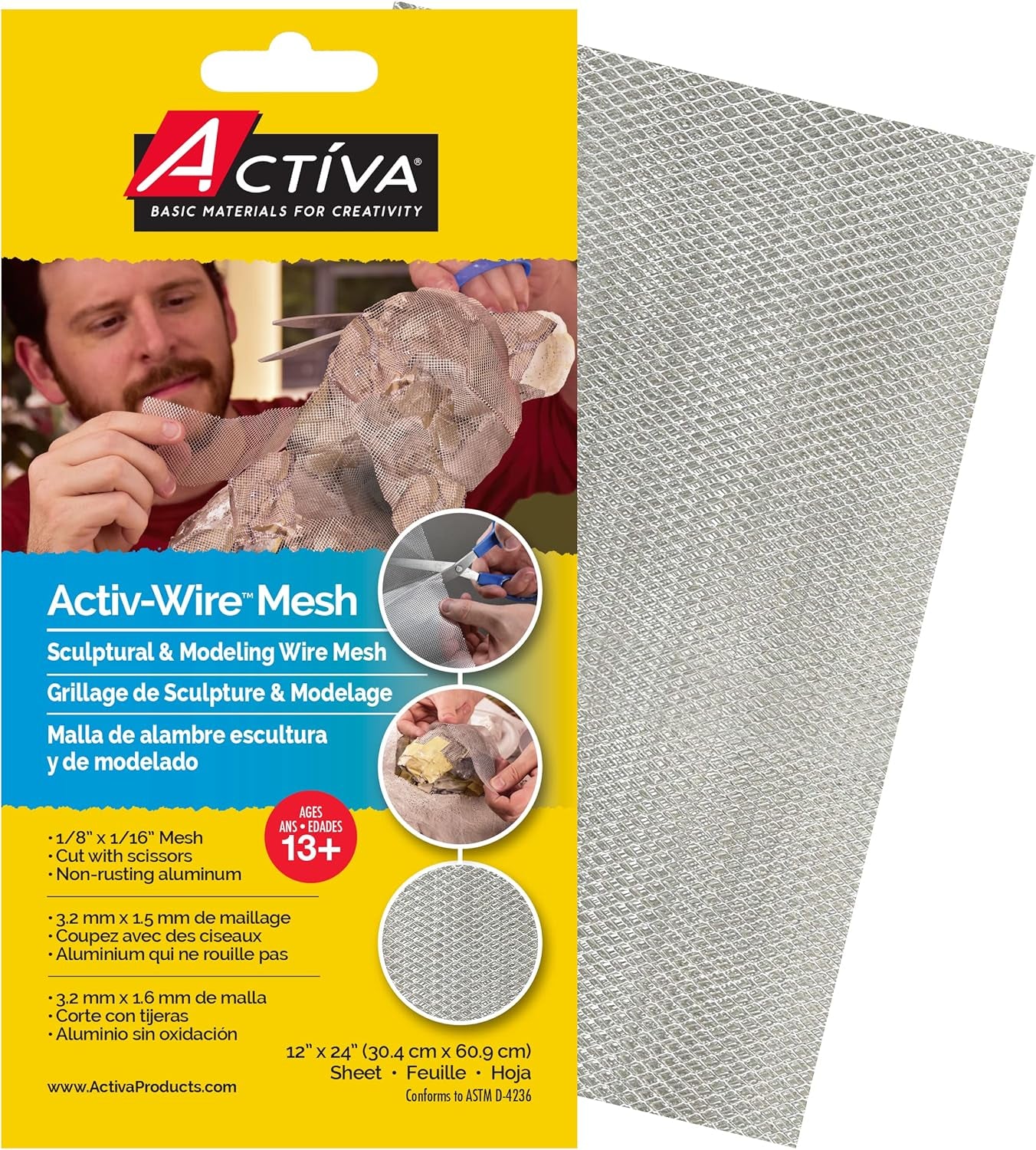 Products 12 by 24-Inch Wire Mesh for Arts and Crafts, Small, White
