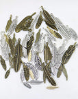 40Pcs Mixed Antique Bronze/Antique Silver Feather Charms Pendants Jewelry Making Accessories DIY