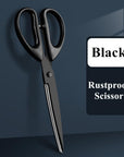 Black Office Scissors 7 Inch All Purpose Sharp Scissor Stainless Steel Blade Shears Straight ABS Handle Shear for Paper, DIY Craft, Office, School, Home