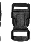 Black Contoured Side Release Buckles - 3/8 Inch, 1/2 Inch, and 5/8 Inch - 60 Pack (20 Each)