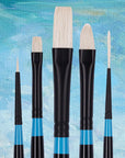 Aspen 6500 5Pc Professional Paint Brushes - Acrylic Brushes - Synthetic Oil Painting Brushes for Oil Acrylic & Gouache - Set of Art Brushes Filbert Striper Flat & round Brush Set