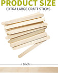 8”100Pcs Jumbo Wooden Craft Sticks Wooden Popsicle Craft Sticks Stick Treat Sticks Ice Pop Sticks for DIY Crafts,Home Art Projects, Classroom Art Supplies